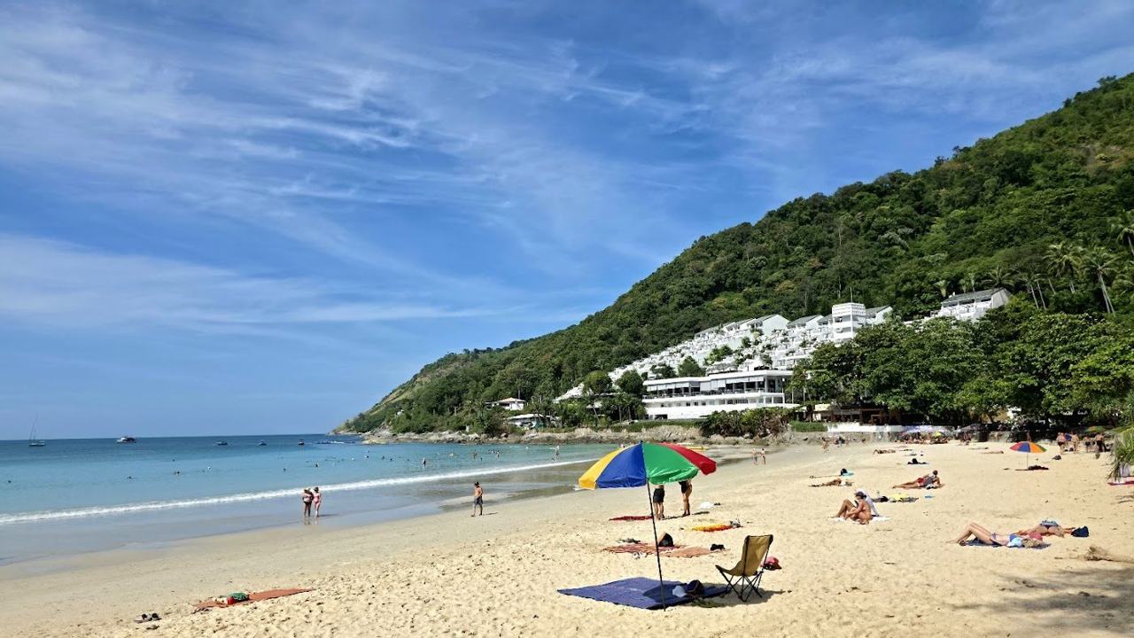 Map view of Nai Harn Beach and its lagoon in southern Phuket