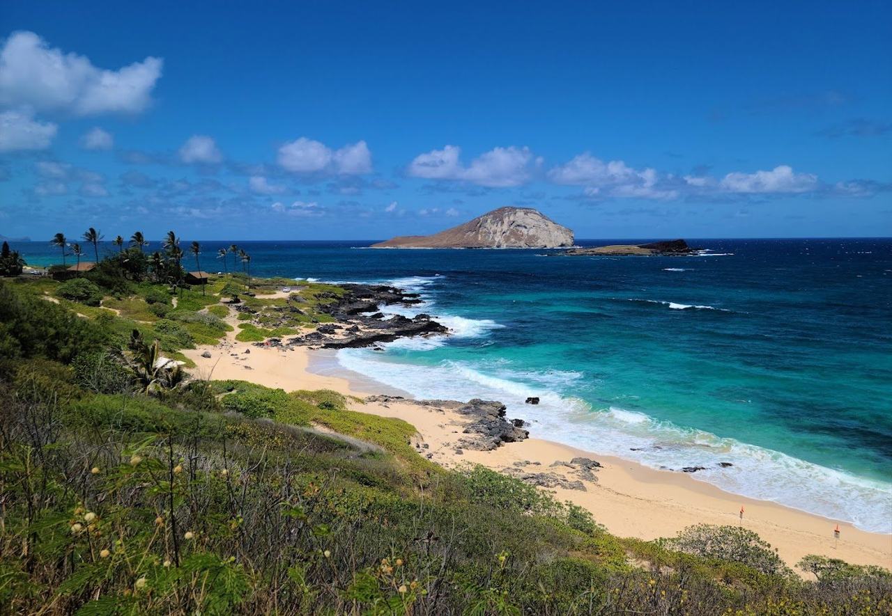 Map view of Makapuu Beach Park at the southeast point of Oahu