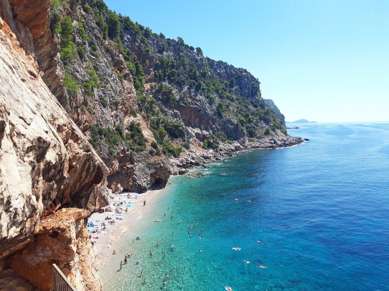 Pasjaca Beach below the cliffs of Konavle south of Dubrovnik on the Dalmatian Coast