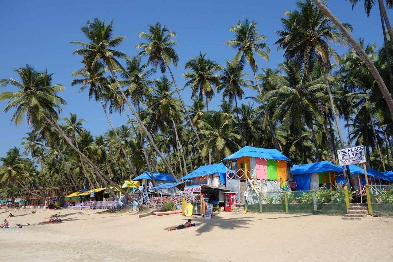 Patnem Beach mellow palm backed sand south of Palolem in South Goa