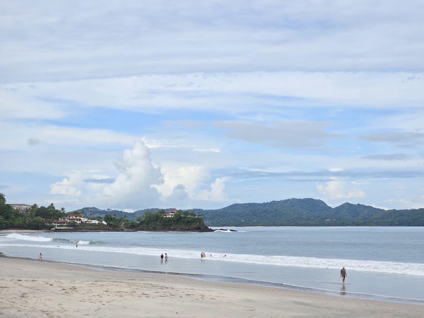 White sand and calm blue water at Playa Flamingo in Guanacaste Costa Rica
