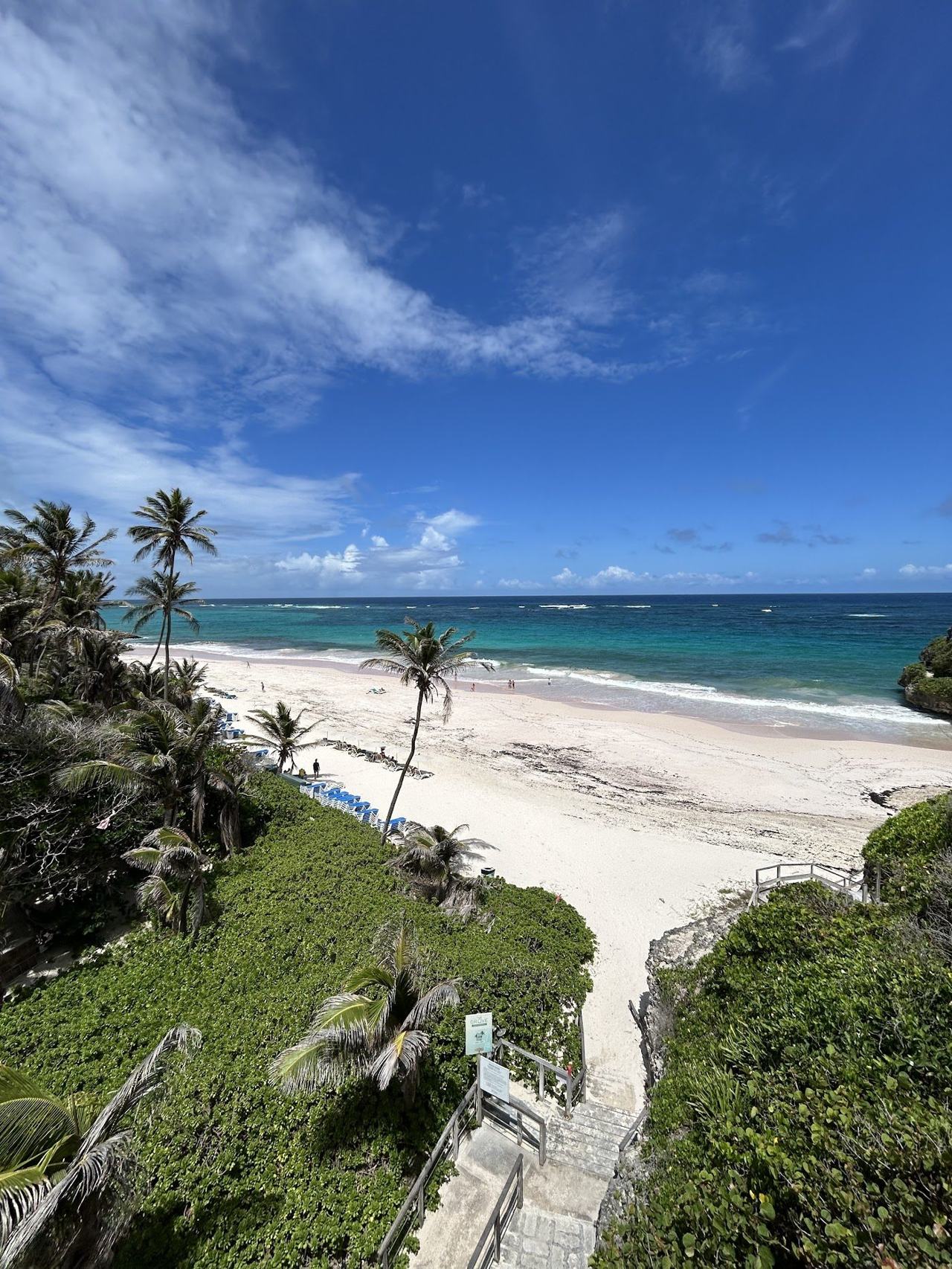 A blush toned cliff backed beach on Barbados' southeast coast, long rated among the Caribbean's finest.