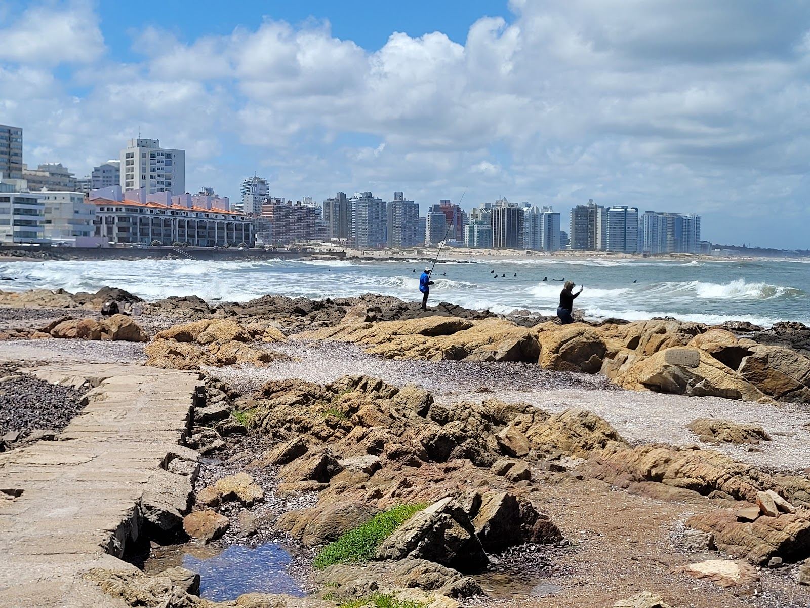 Playa El Emir Punta del Este small golden surf beach on the peninsula
