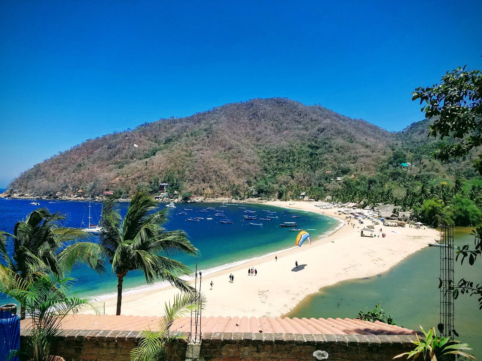 A quiet jungle backed cove on the boat only south shore of Puerto Vallarta