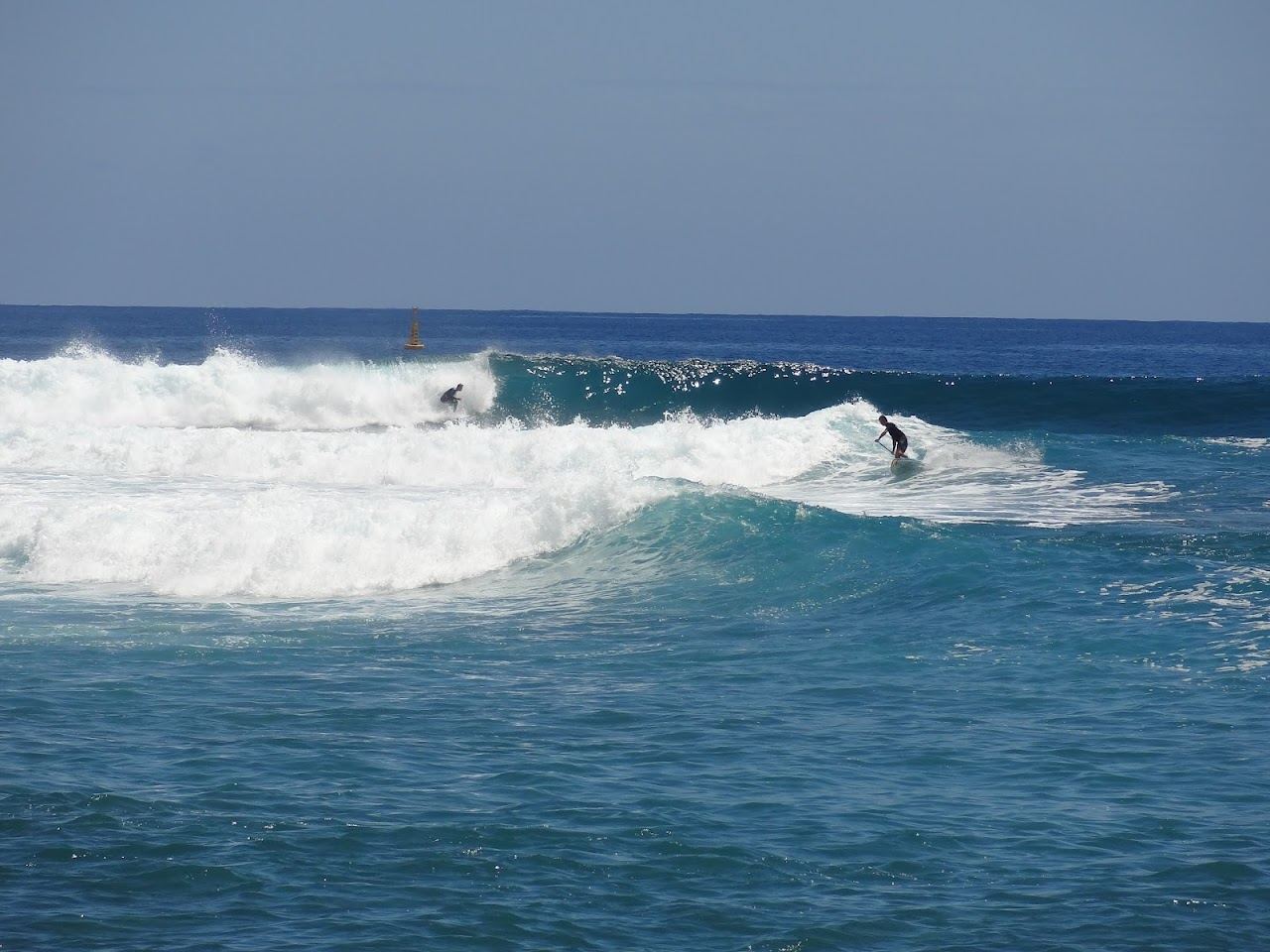 Surf and reef water off the coast at Saint Leu on the west side of Reunion