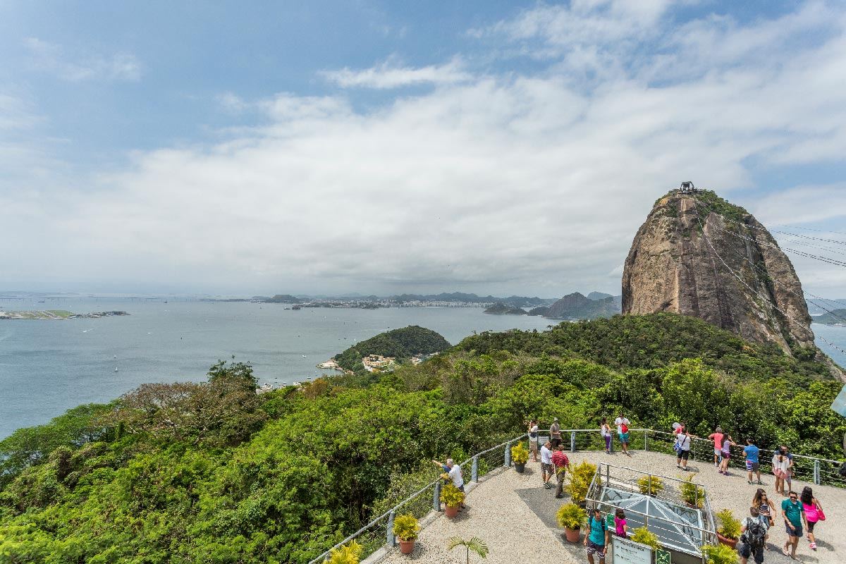 Sheltered clear cove below Sugarloaf at Praia Vermelha in Rio de Janeiro