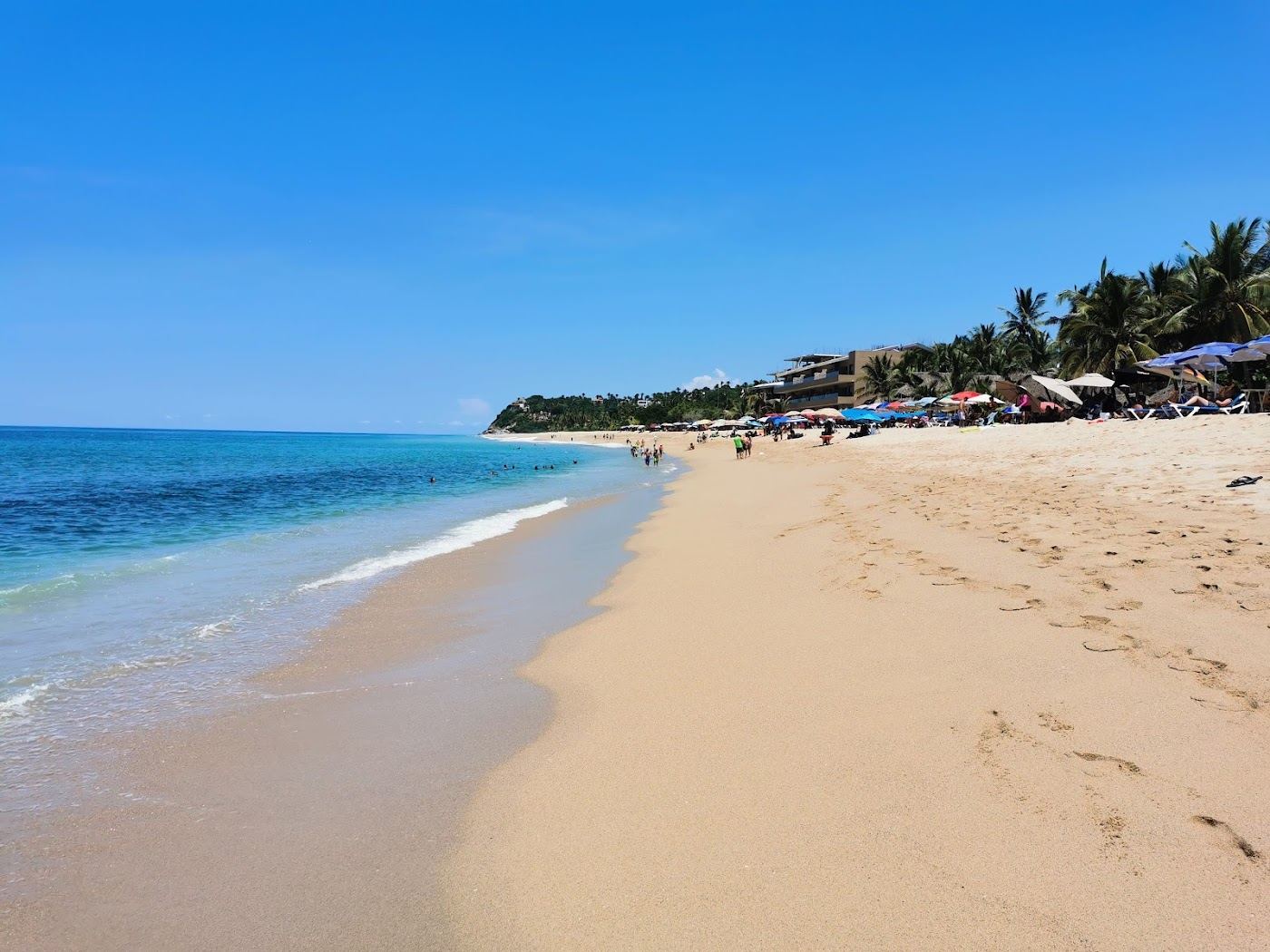 The open Pacific shoreline and sunset light at San Pancho Beach in Nayarit
