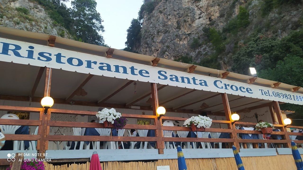 Santa Croce beach and clear water below cliffs west of Amalfi