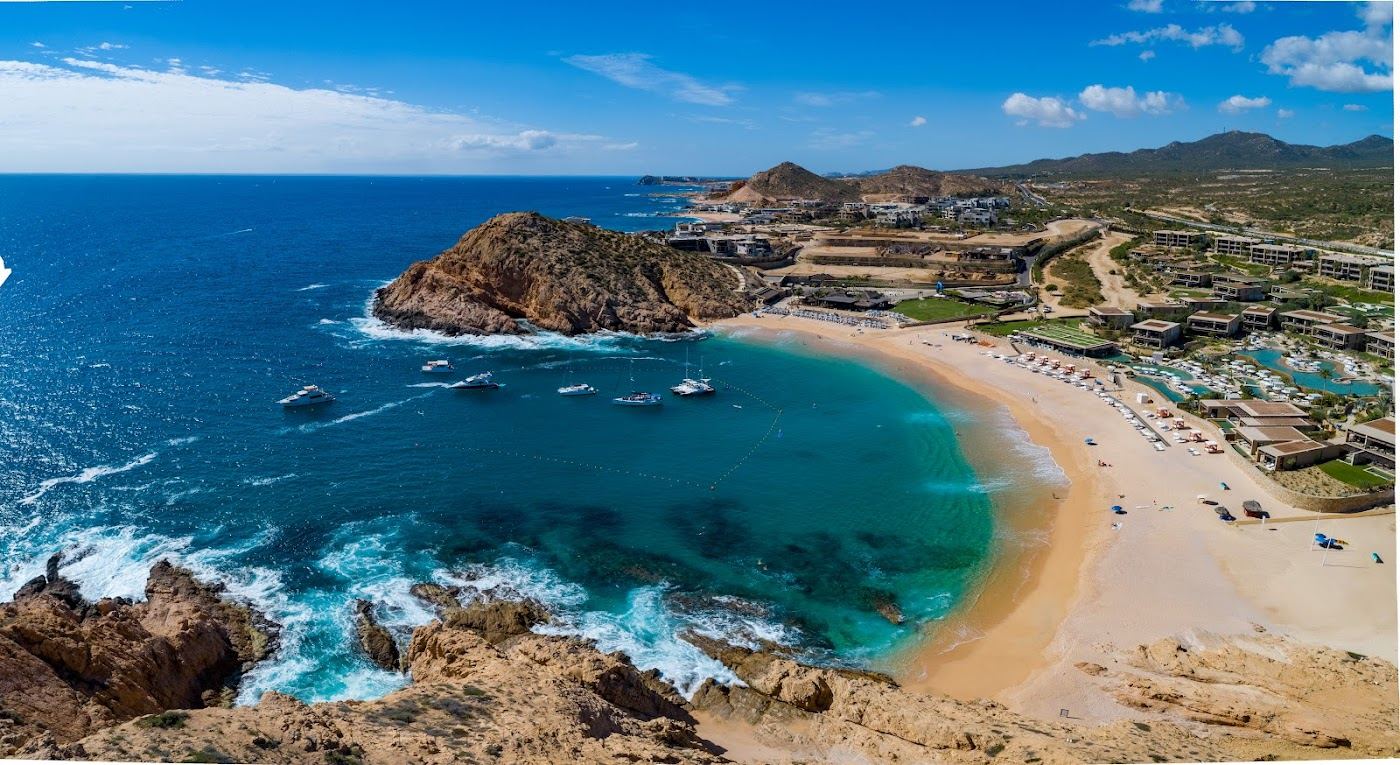 The horseshoe bay and headlands of Santa Maria Beach in the Los Cabos Corridor