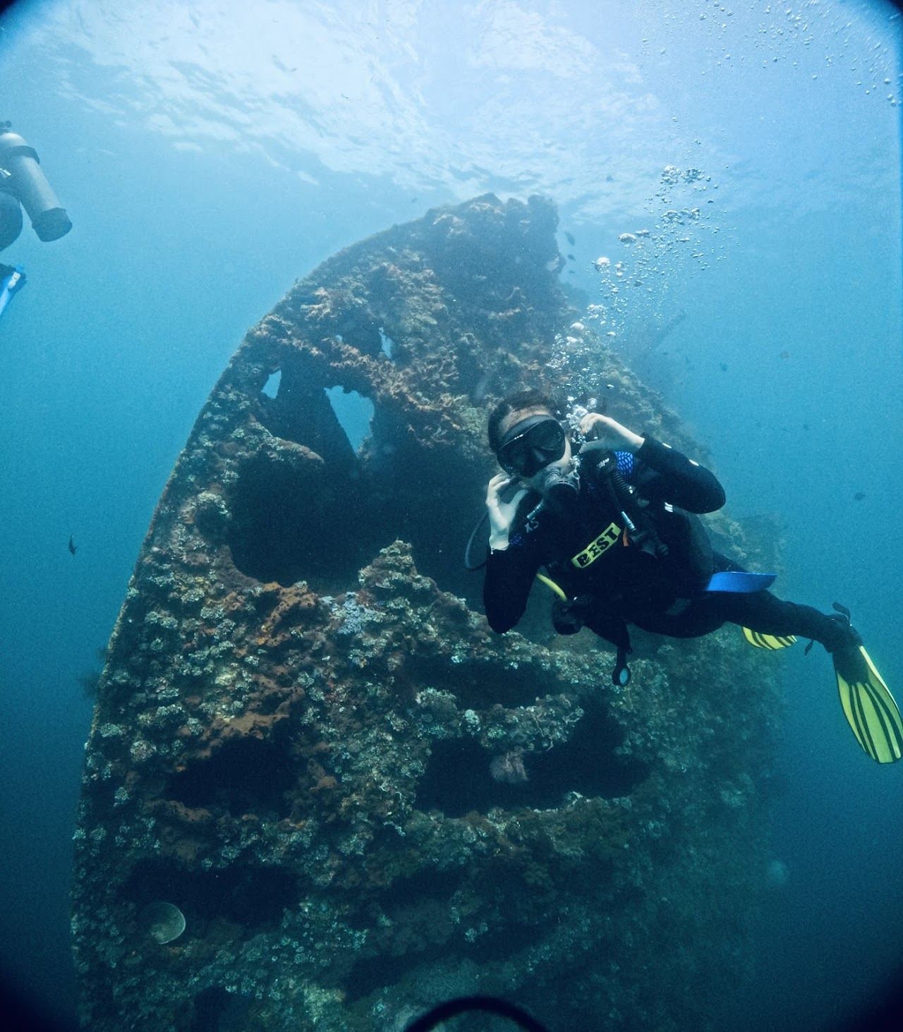 The USS Liberty wreck reef just off the black sand at Tulamben Bali