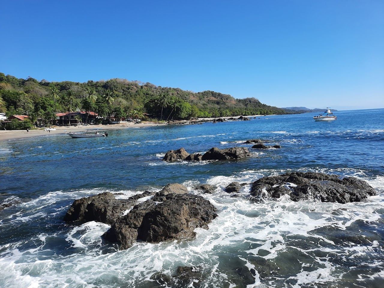 Calm sheltered cove and gentle water at Montezuma near Santa Teresa Costa Rica