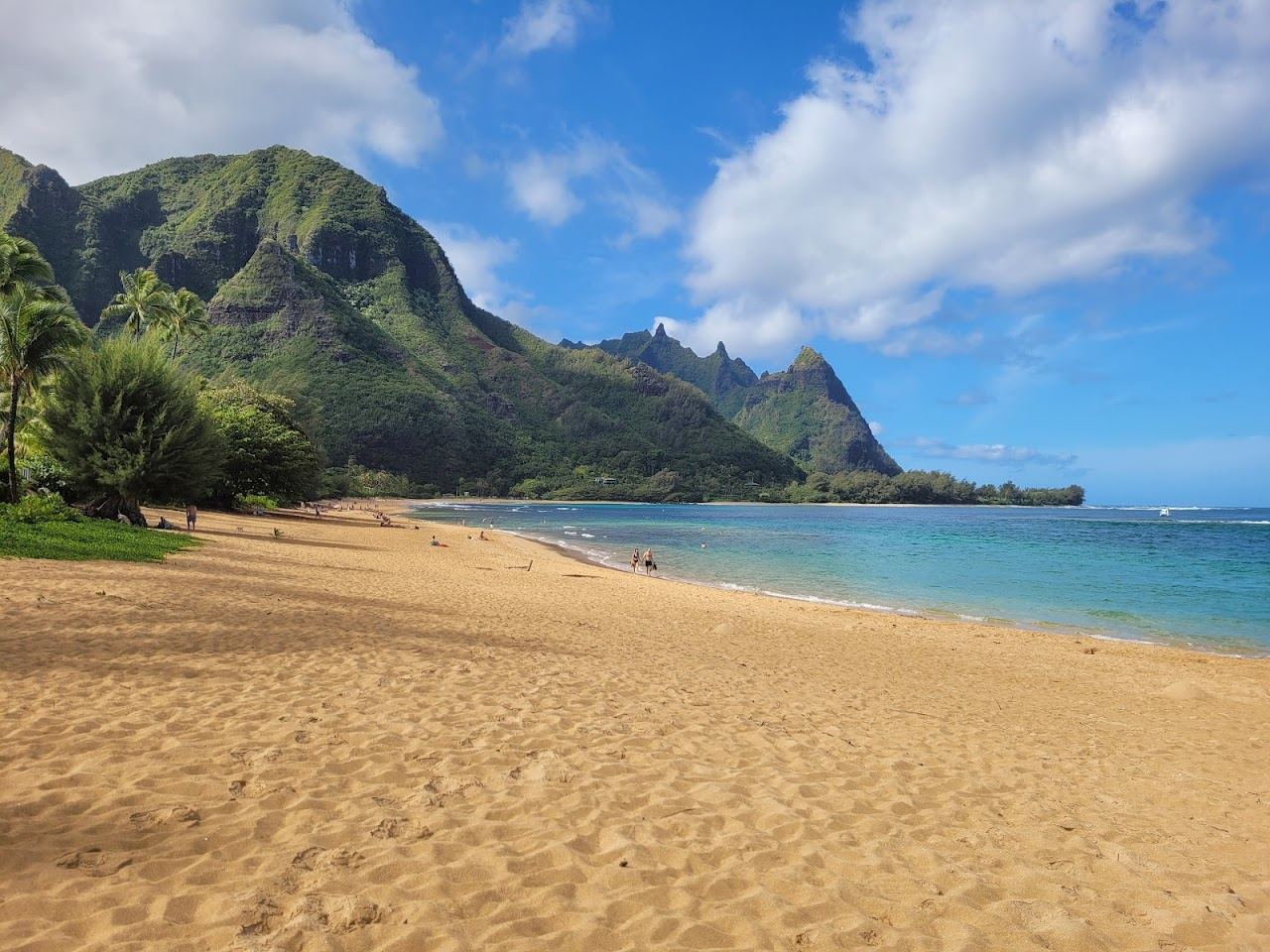 The reef and turquoise water off Tunnels Beach near Haena Beach Park on the north shore of Kauai