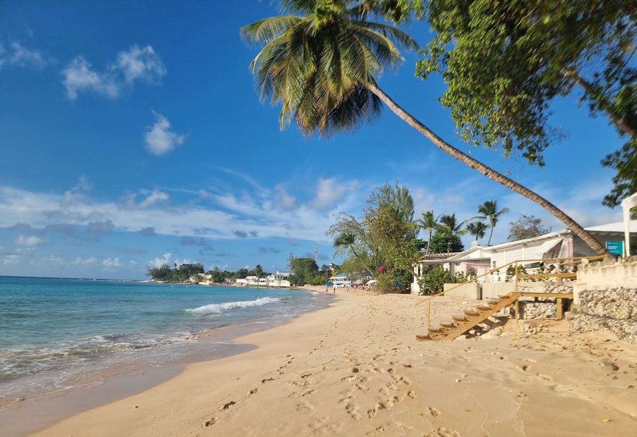 Calm Caribbean water on the platinum west coast of Barbados